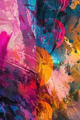 Poster - A detailed view of a vibrant artwork on a sheet of paper