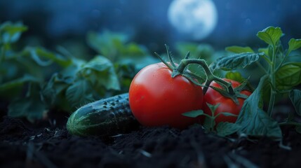a supernatural scene unfolded in the vegetable patch where a tomato and a cucumber danced together u