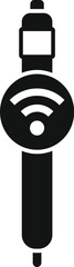 Poster - Black glyph icon representing a smart watch showing wifi signal