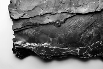 Poster - A close-up view of a natural rock formation in black and white