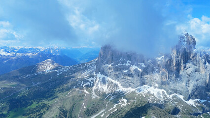 Wall Mural - Italy dolomites natural park Val Gardena and general images with drone