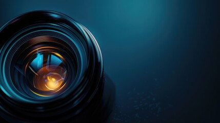 Poster - A close-up shot of a camera lens sitting on a table, great for use in photography or tech-related contexts
