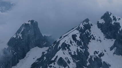 Wall Mural - Italy dolomites natural park Giau pass surroundings clouds and general images with drone