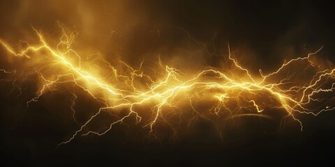 Poster - A close-up view of a lightning bolt on a black background