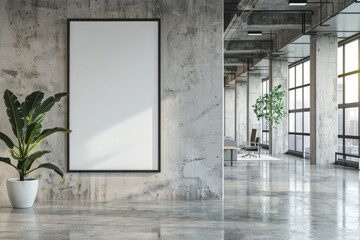 Leinwandbilder - Simple interior design featuring a small plant and picture frame on the wall