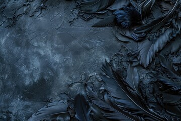 Poster - A detailed view of a bunch of dark feathers