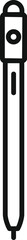 Poster - black outline icon representing a stylus pen, a tool for precise input on touch screen devices, idea