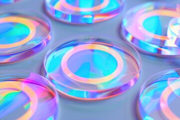Aufkleber - A close-up view of a bunch of circles arranged on a table