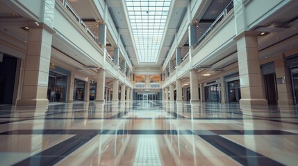 Canvas Print - Office building exterior with rows of windows and a modern design