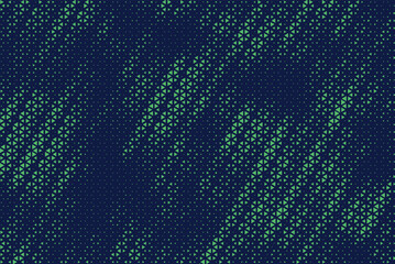 Poster - Triangular halftone texture retro wave vector. Geometric technology abstract diagonal dotted background. Half tone triangles retro comic pattern. Minimal 80s style dynamic tech structure wallpaper.	