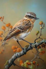 Poster - A bird sitting on a branch of a tree, natural scenery
