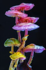 Poster - A detailed shot of various types of mushrooms