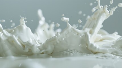 Poster - A close-up view of a milk splash on a surface