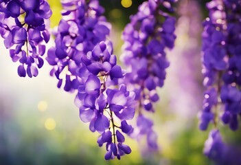 Wall Mural - violet background blurred bokeh blossom abstract bloom flowers blur wisteria art color spring watercolor artwork purple painting