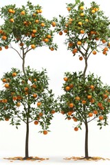 Poster - Four trees bearing orange fruits