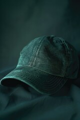 Poster - A single baseball cap sits on top of a bed, possibly left behind by its owner