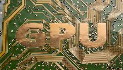 Poster - Gold-Plated GPU Circuit Board Close-Up