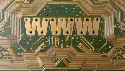 Poster - WWW Circuit Board Depicting Internet Technology