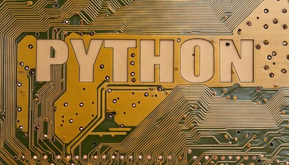 Poster - Python Programming Language on Circuit Board Background