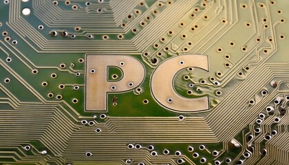 Poster - Microelectronics Circuit Board with PC Inscription