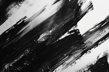 Poster - A close-up shot of a black and white painting, featuring abstract shapes and textures