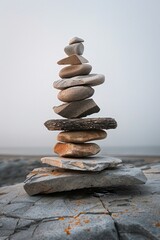 Aufkleber - A stack of rocks sitting on top of another rock, showcasing natural geological formations