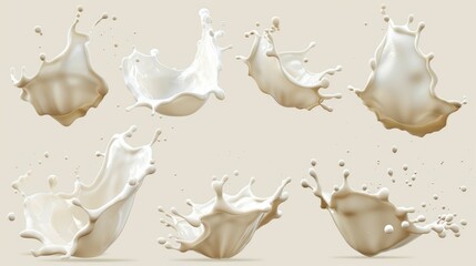 Poster - Various positions of milk splashes