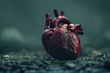 Poster - A heart-shaped object lying on the ground