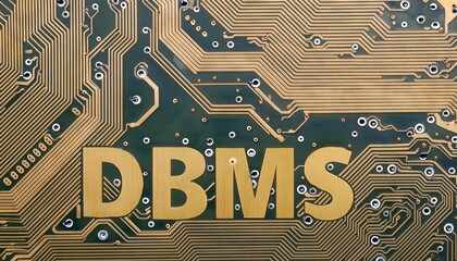 Poster - Circuit Board with DBMS Letters Highlighted