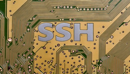 Poster - ssh protocol on circuit board illustration