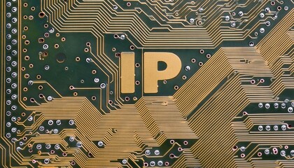 Poster - Integrated Circuit Board Showing IP Pattern