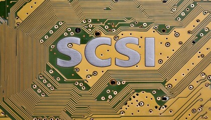 Poster - SCSI Circuit Board Close-Up with Traces Detailing