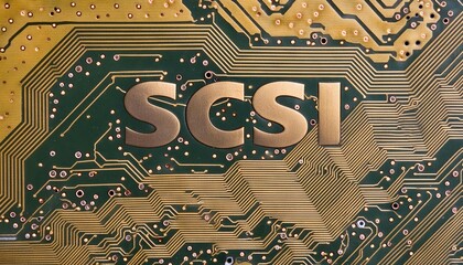 Poster - Vintage SCSI Circuit Board Close-Up Photograph