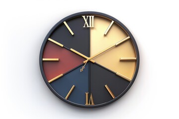 Poster - A classic clock with Roman numerals on a white background