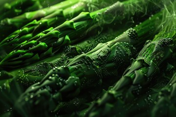 Poster - A detailed view of a variety of green vegetables, including lettuce leaves and broccoli florets