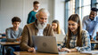 © NewFresh  - Portrait of a teacher and students sitting at a table in a classroom