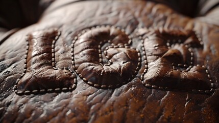 Wall Mural - Close-Up of Stitched Leather