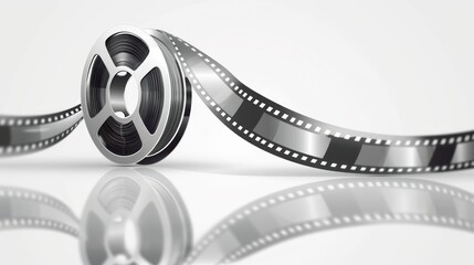 Poster - Film Reel and Strip on White Background