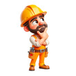 © Pamela - 3d Construction worker builder icon isolated background Builder Trendy