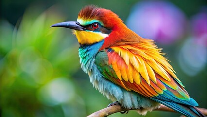 Sticker - Vibrant tropical bird of paradise with colorful plumage and long feathers, exotic, wildlife, bird, paradise, beautiful