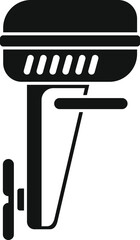 Poster - Simple, black and white icon of a motor boat engine, perfect for representing boating and marine concepts