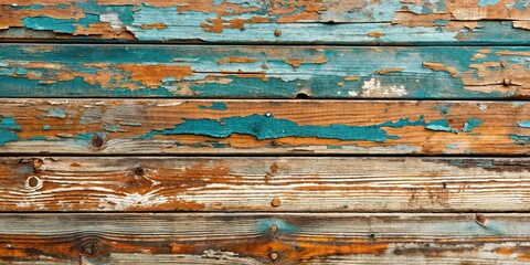 Poster - Weathered boards with peeling paint , distressed, vintage, texture, wooden, aged, grunge, weathered, background, worn, rustic