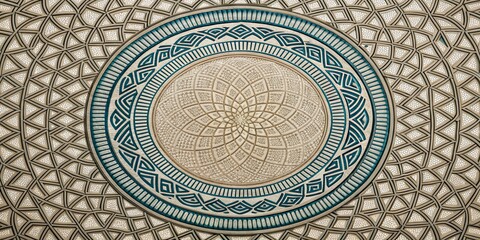 Poster - Tranquil circular Zen pattern with intricate geometric designs, Zen, pattern, tranquil, circular, intricate, geometric