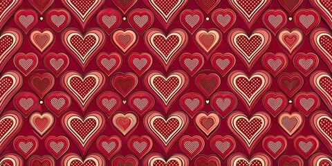 Wall Mural - Seamless heart shape pattern perfect for Valentine's Day or romantic themes, love, romance, seamless, hearts, Valentine's Day