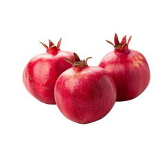 Vibrant Pomegranates with Rich Red Seeds on White Background