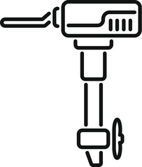Poster - simple line art icon of a boat motor, perfect for representing marine engines and water transportati