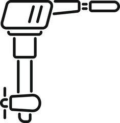 Poster - Boat motor is floating and rotating, preparing to propel a vessel across the water