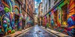 © Sujid - Vibrant street art in Melbourne's laneways, showcasing the city's eclectic arts scene , Melbourne, Australia, street art