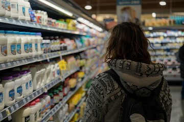 A Young Woman in a Grocery Store