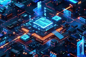 Poster - Futuristic Circuitry of Technology and Innovation
